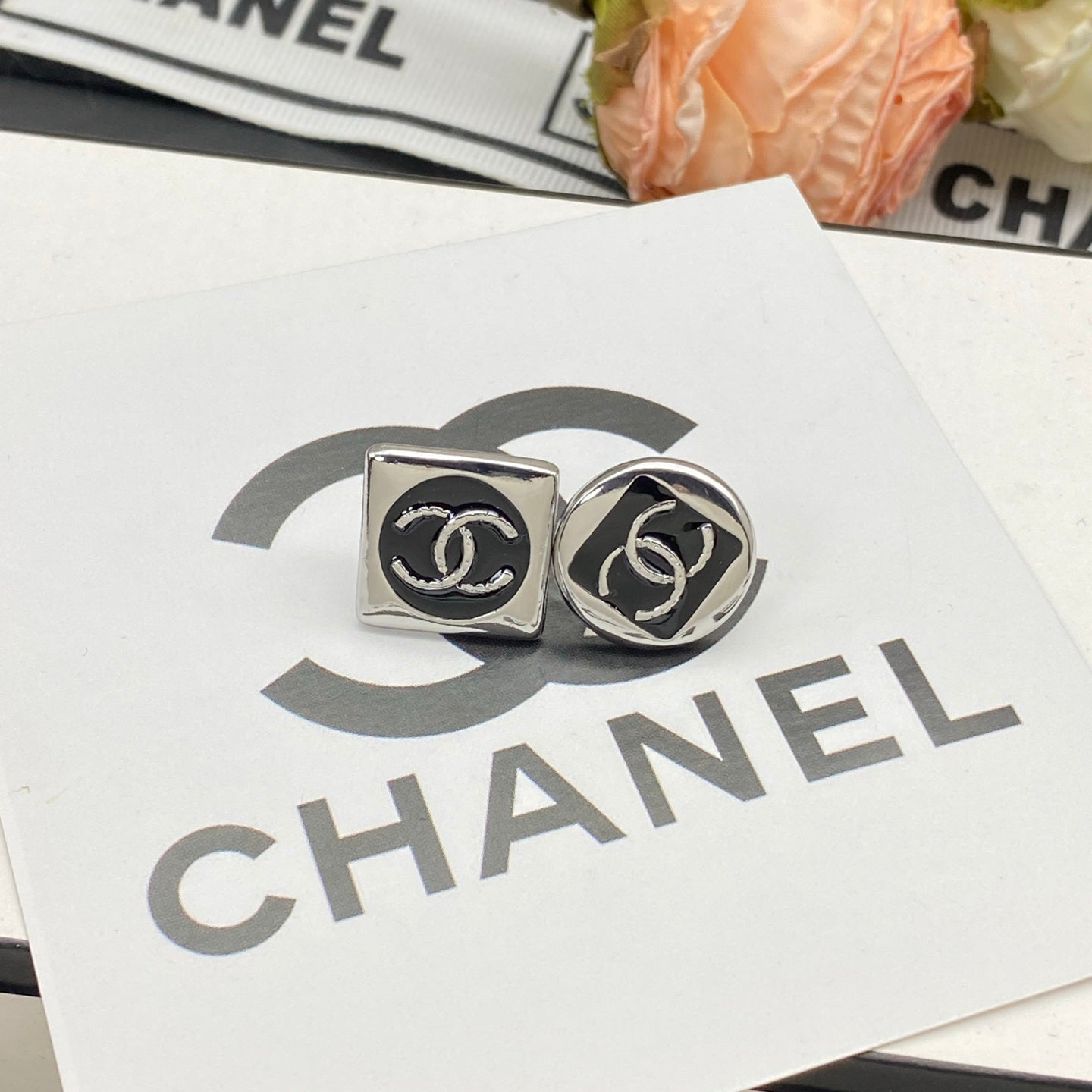 Cute Silver CC Earrings