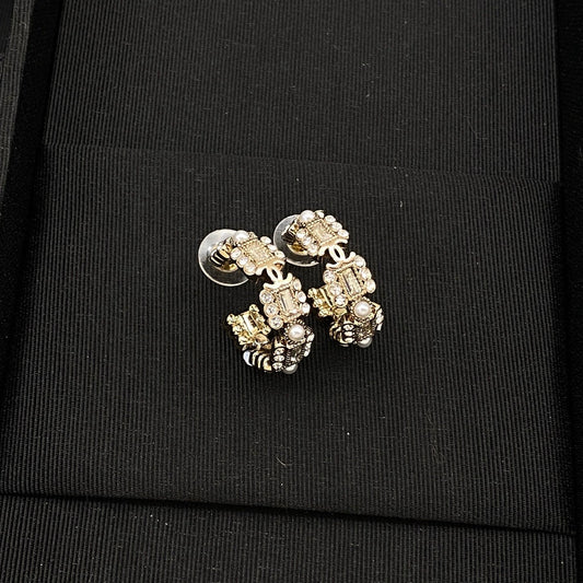 Mini CC Glitter Earrings