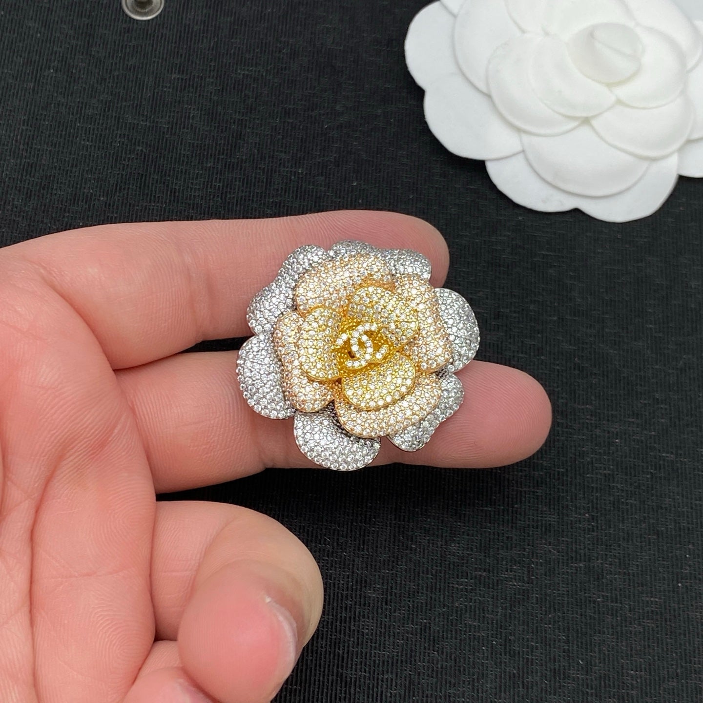 Glitter Golden CC Girl Brooch