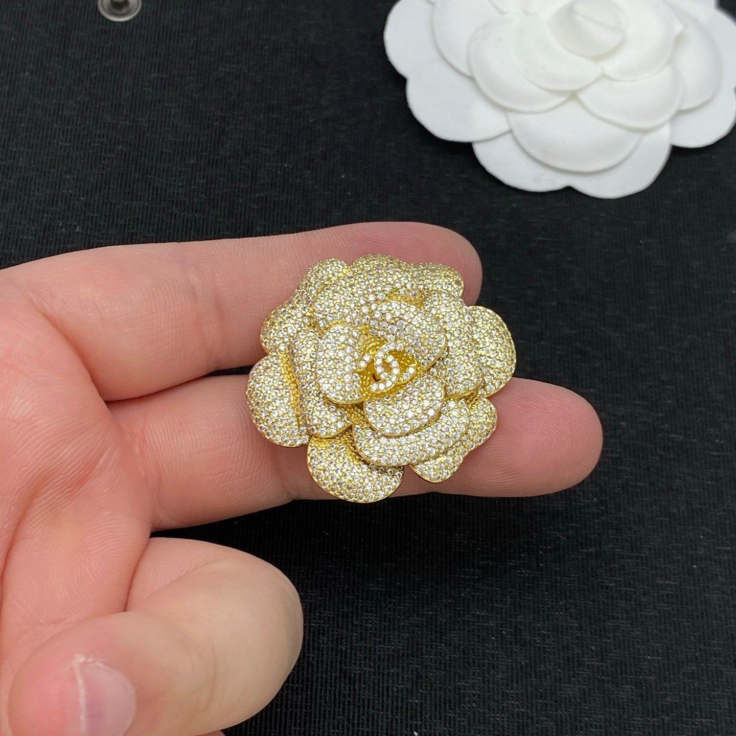 Glitter Golden CC Girl Brooch