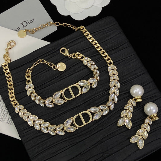 Vintage Wheat Dove Set (Earrings+Bracelet +Necklace)
