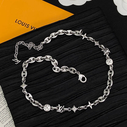 Vintage Love Girl Design 2 Set ( Bracelet +Necklace) - Silver
