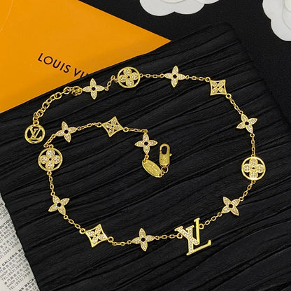 Set Love con glitter a diamanti 3 pezzi (orecchini+bracciale +collana) - Oro