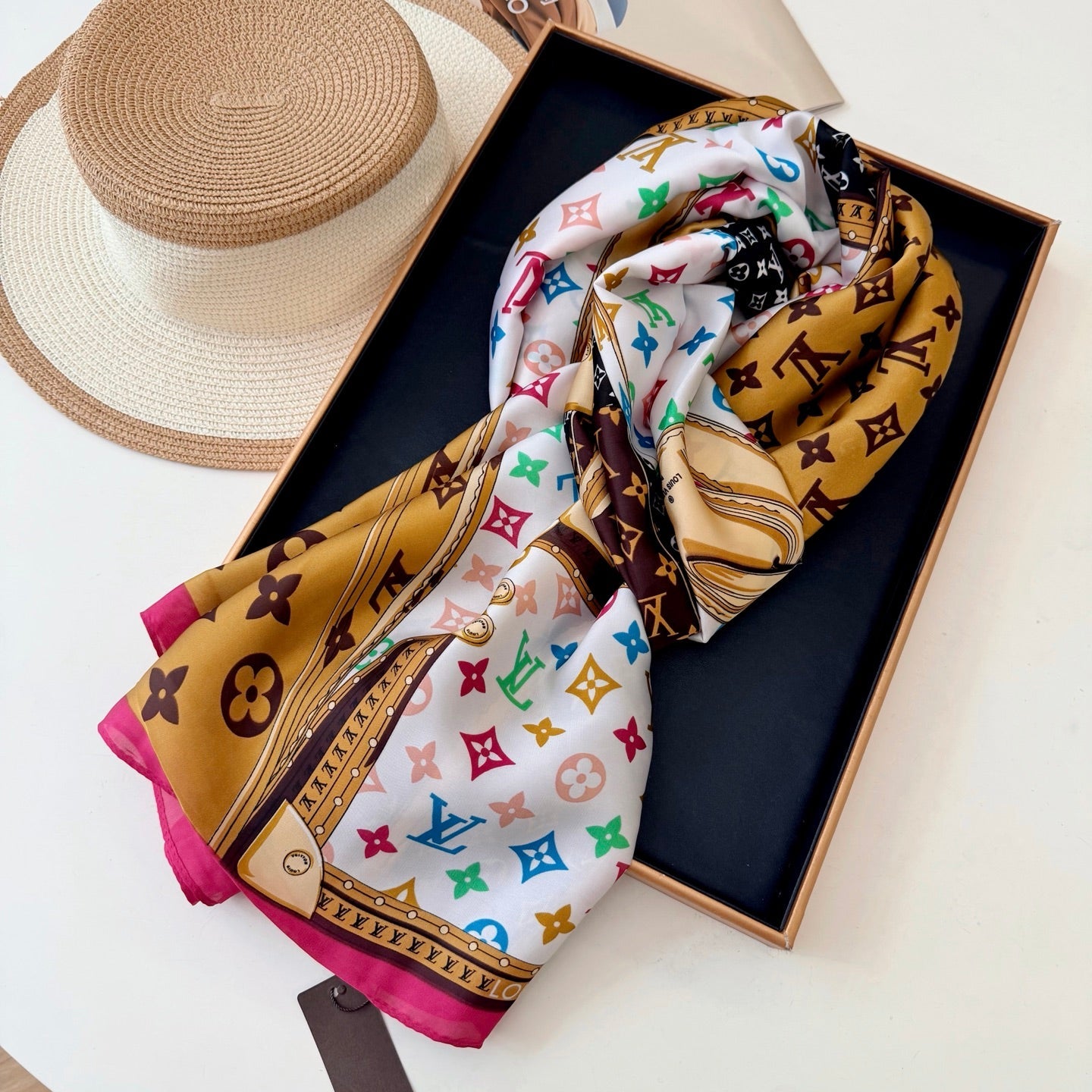Love Painting Silk Long Scarf
