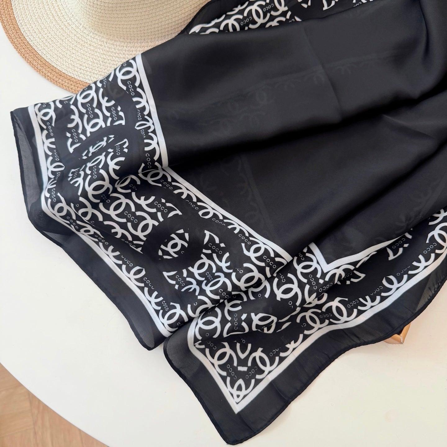 CC Black Girl Silk Long Scarf