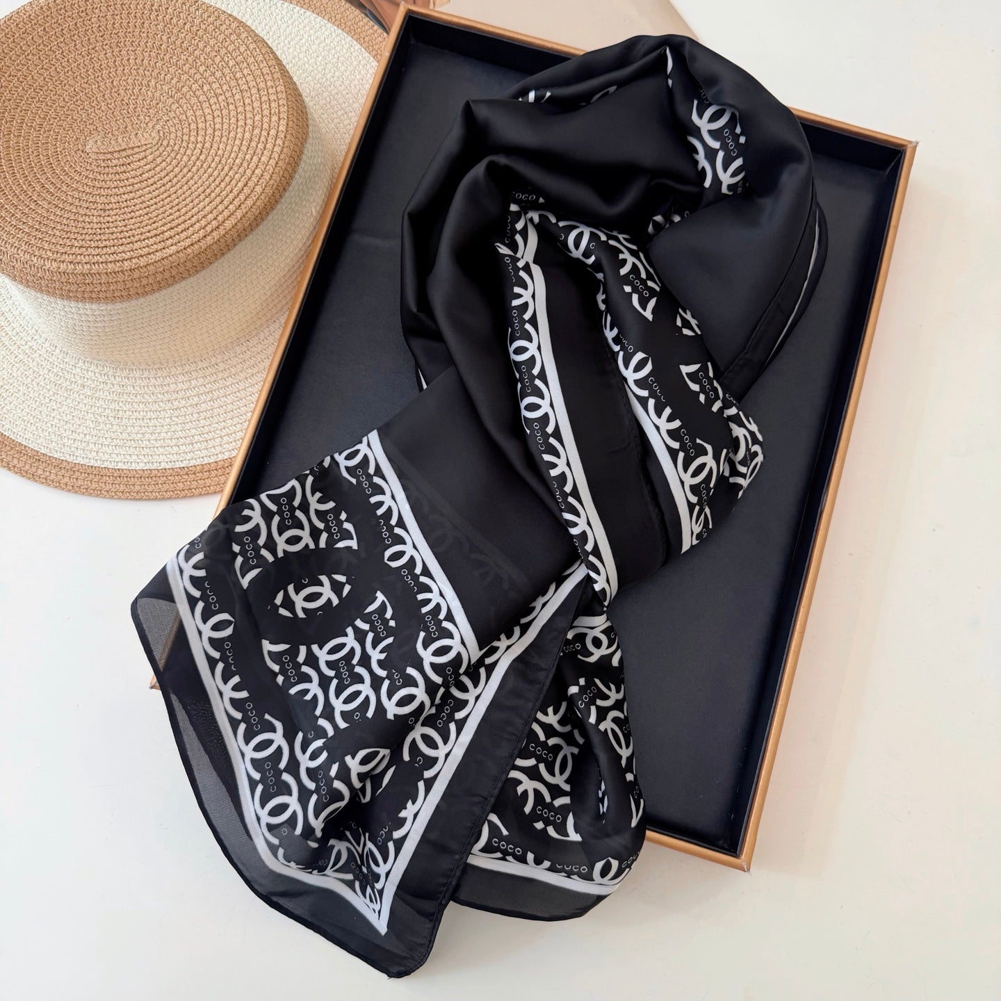 CC Black Girl Silk Long Scarf