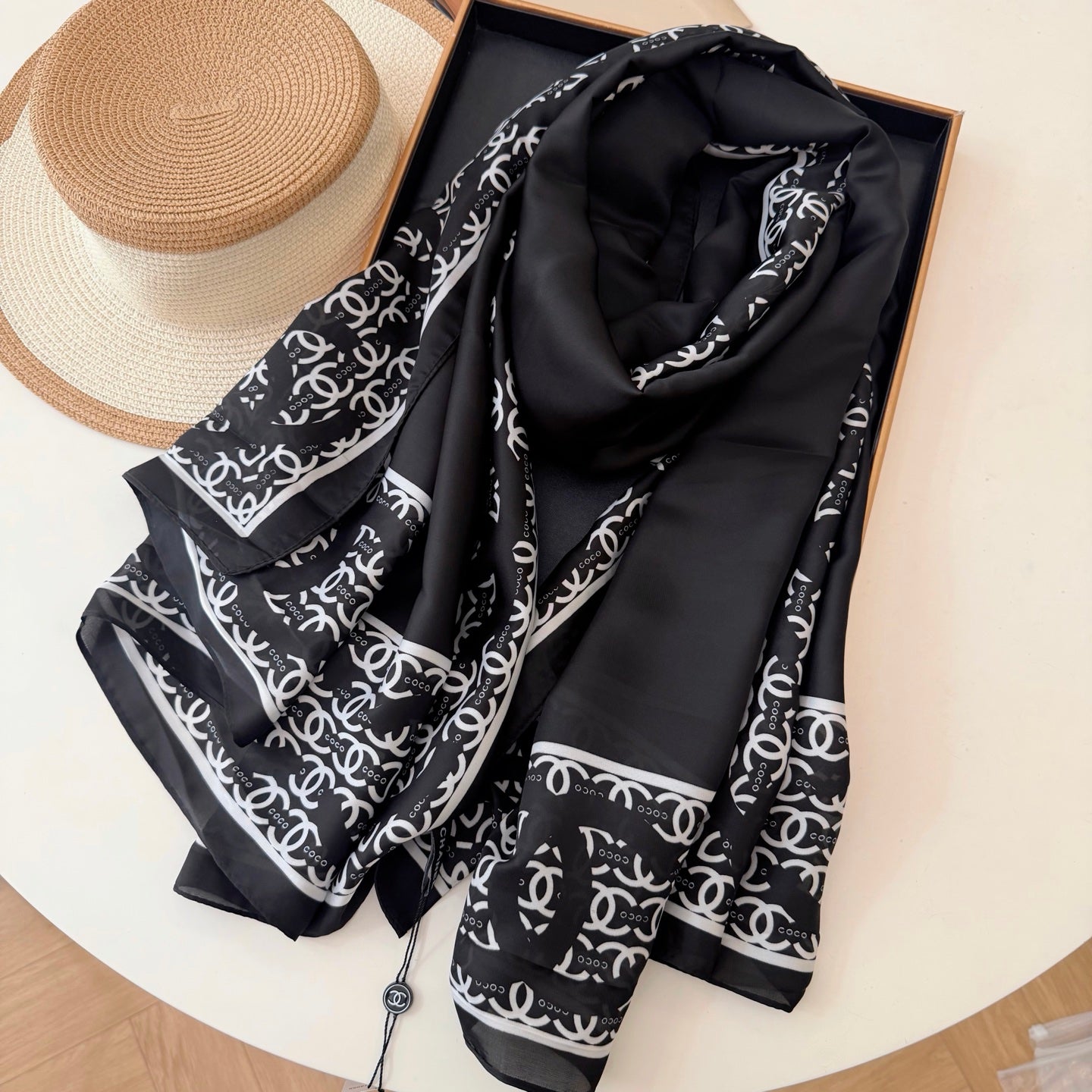 CC Black Girl Silk Long Scarf