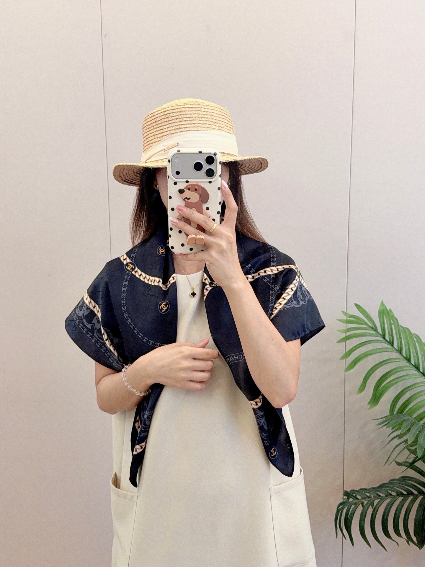 CC Chain Square Silk Scarf