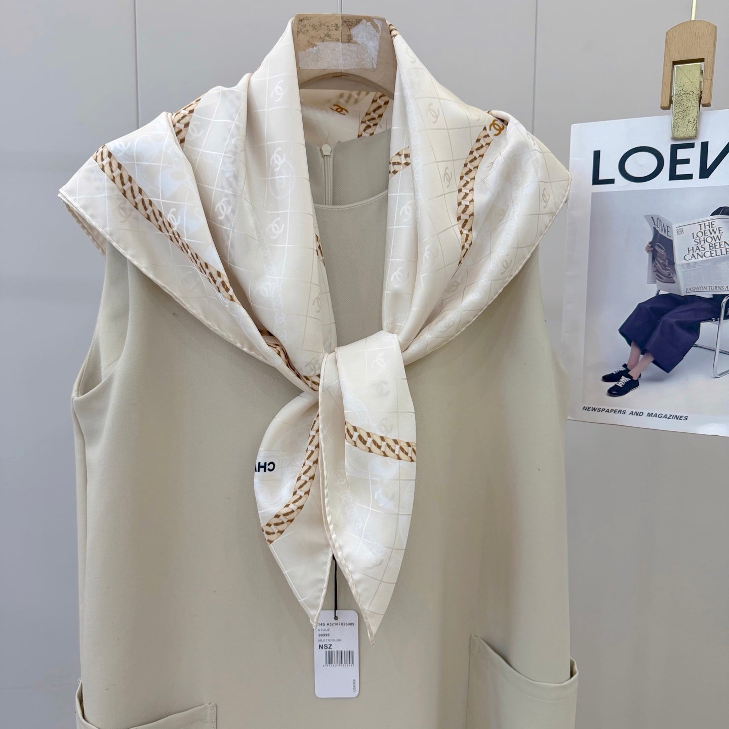 CC Chain Square Silk Scarf