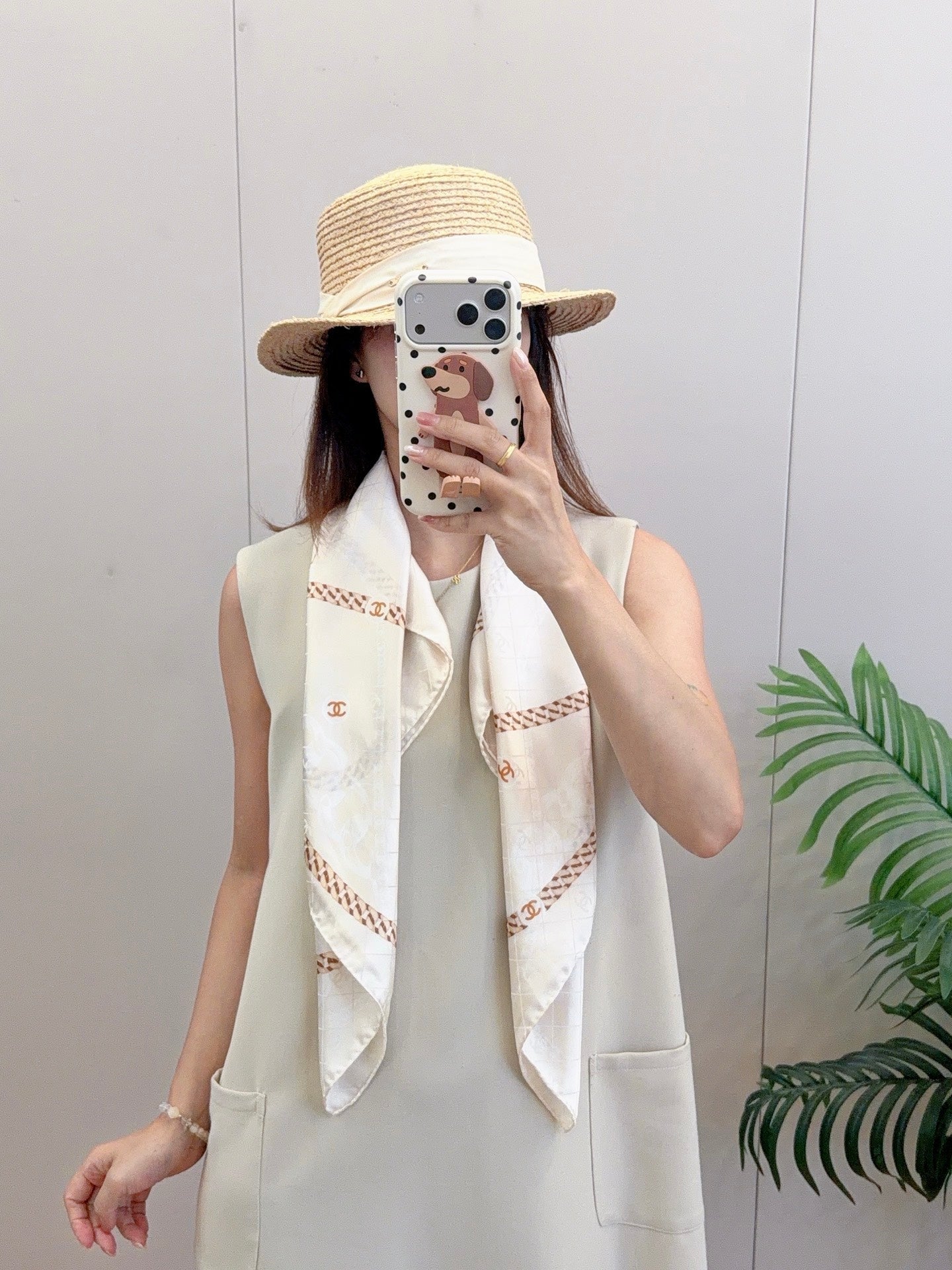 CC Chain Square Silk Scarf