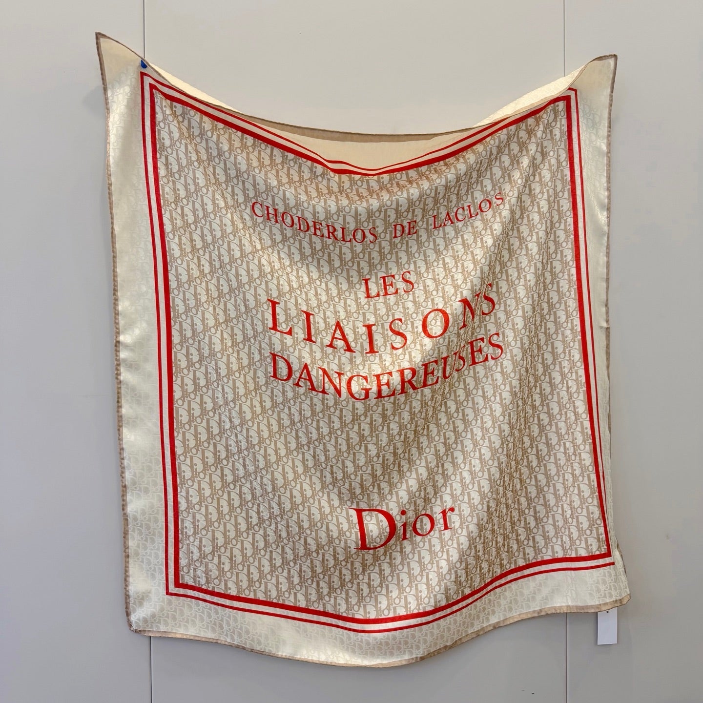 Floral Dove Square Silk Scarf (Khaki)