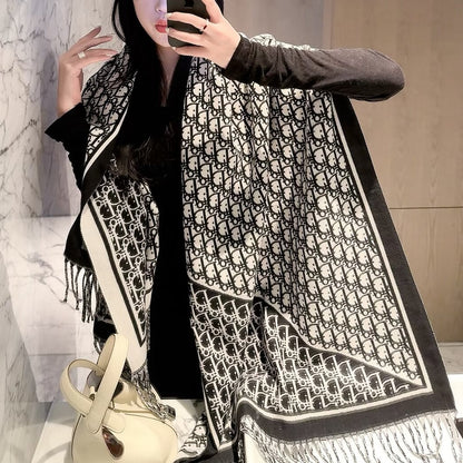 Colorful Floral Dove Long Cashmere Scarf